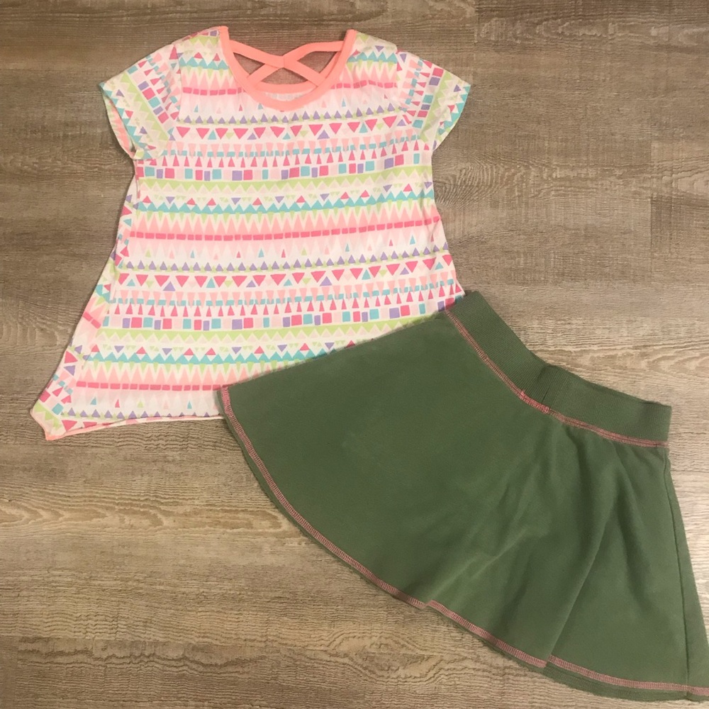 Skirt & multicolored top set